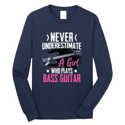 Funny Bass Guitar Lover Graphic Women And Girl Bass Player Long Sleeve Shirt