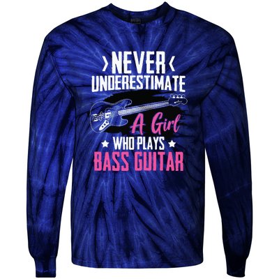 Funny Bass Guitar Lover Graphic Women And Girl Bass Player Tie-Dye Long Sleeve Shirt