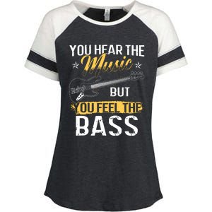 Funny Bass Guitar Lover Graphic Women And Men Bass Player Enza Ladies Jersey Colorblock Tee