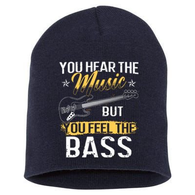 Funny Bass Guitar Lover Graphic Women And Men Bass Player Short Acrylic Beanie