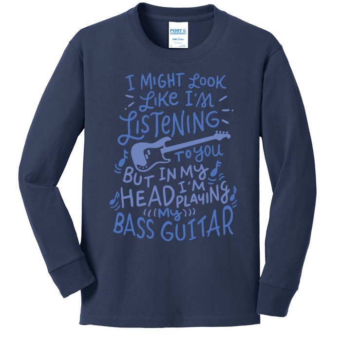 Funny Bass Guitar Player Music Lover Bassist Kids Long Sleeve Shirt