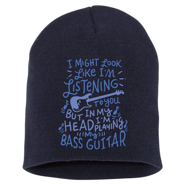 Funny Bass Guitar Player Music Lover Bassist Short Acrylic Beanie