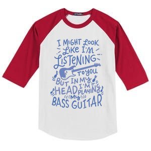 Funny Bass Guitar Player Music Lover Bassist Kids Colorblock Raglan Jersey