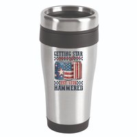 Funny Beer Getting Star Spangled Hammered 4th Of July Preppy 16oz Travel Tumbler