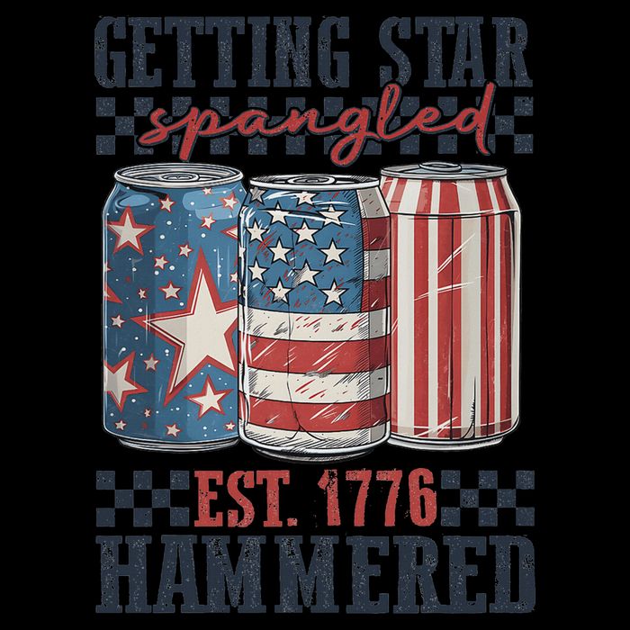 Funny Beer Getting Star Spangled Hammered 4th Of July Preppy 16oz Travel Tumbler