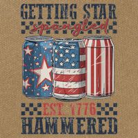 Funny Beer Getting Star Spangled Hammered 4th Of July Preppy Cotton Canvas Backpack