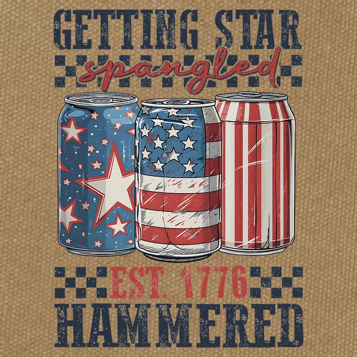 Funny Beer Getting Star Spangled Hammered 4th Of July Preppy Cotton Canvas Backpack