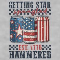 Funny Beer Getting Star Spangled Hammered 4th Of July Preppy Ladies PosiCharge Tri-Blend Wicking Tank