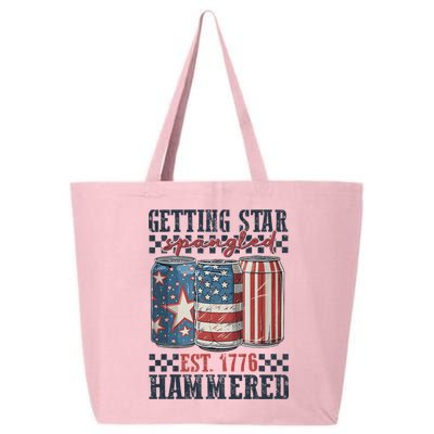 Funny Beer Getting Star Spangled Hammered 4th Of July Preppy 25L Jumbo Tote