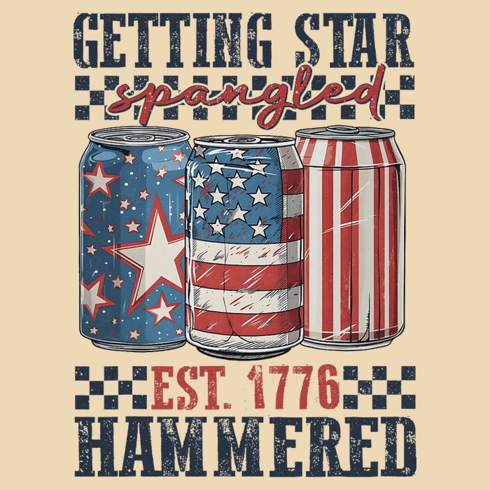 Funny Beer Getting Star Spangled Hammered 4th Of July Preppy Drawstring Bag
