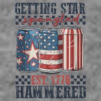 Funny Beer Getting Star Spangled Hammered 4th Of July Preppy Tall Sweatshirt