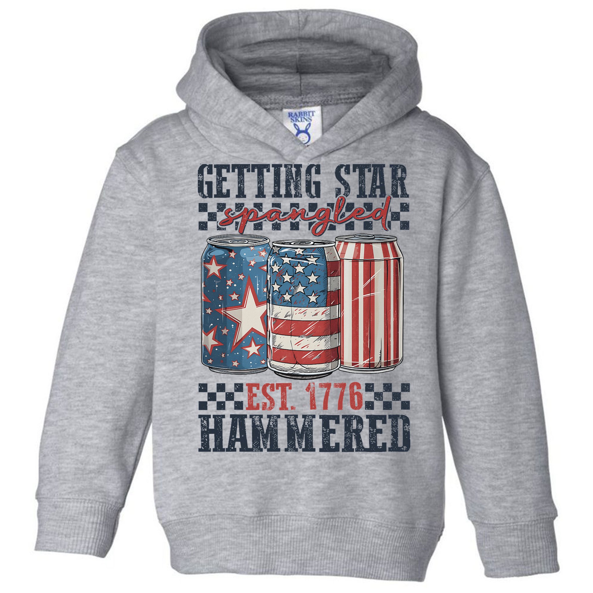 Funny Beer Getting Star Spangled Hammered 4th Of July Preppy Toddler Hoodie