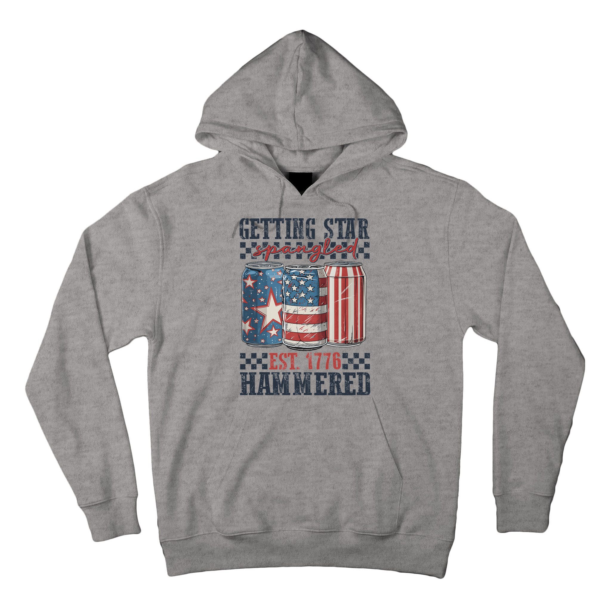 Funny Beer Getting Star Spangled Hammered 4th Of July Preppy Tall Hoodie