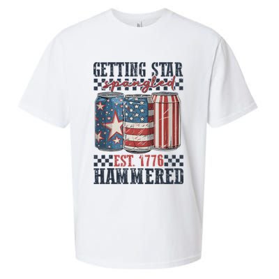 Funny Beer Getting Star Spangled Hammered 4th Of July Preppy Sueded Cloud Jersey T-Shirt
