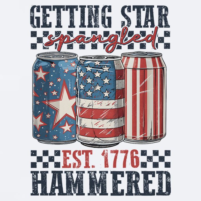 Funny Beer Getting Star Spangled Hammered 4th Of July Preppy Sueded Cloud Jersey T-Shirt