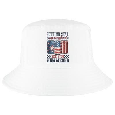 Funny Beer Getting Star Spangled Hammered 4th Of July Preppy Cool Comfort Performance Bucket Hat