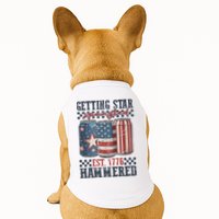 Funny Beer Getting Star Spangled Hammered 4th Of July Preppy Doggie Tank