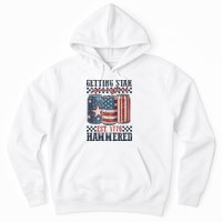 Funny Beer Getting Star Spangled Hammered 4th Of July Preppy Hoodie