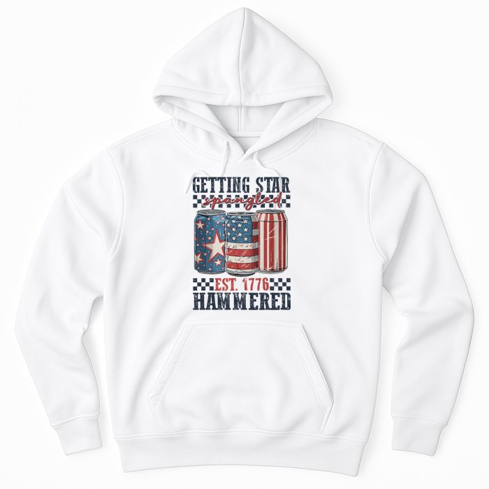 Funny Beer Getting Star Spangled Hammered 4th Of July Preppy Hoodie