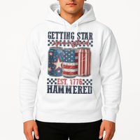 Funny Beer Getting Star Spangled Hammered 4th Of July Preppy Hoodie