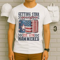 Funny Beer Getting Star Spangled Hammered 4th Of July Preppy T-Shirt