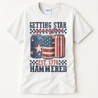 Funny Beer Getting Star Spangled Hammered 4th Of July Preppy Tall T-Shirt