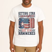 Funny Beer Getting Star Spangled Hammered 4th Of July Preppy Tall T-Shirt