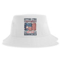 Funny Beer Getting Star Spangled Hammered 4th Of July Preppy Sustainable Bucket Hat