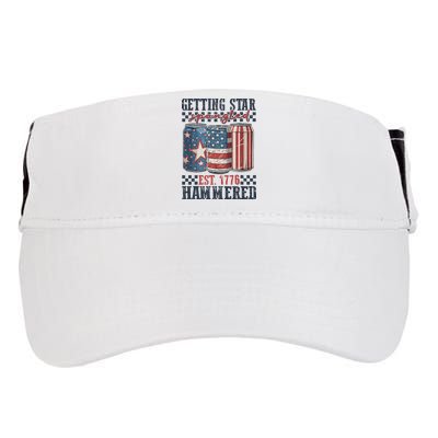 Funny Beer Getting Star Spangled Hammered 4th Of July Preppy Adult Drive Performance Visor
