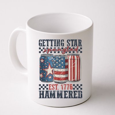 Funny Beer Getting Star Spangled Hammered 4th Of July Preppy Mug