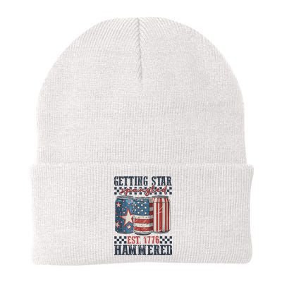 Funny Beer Getting Star Spangled Hammered 4th Of July Preppy Beanie