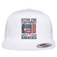 Funny Beer Getting Star Spangled Hammered 4th Of July Preppy Flat Bill Trucker Hat