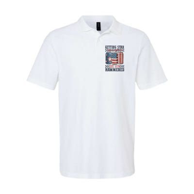 Funny Beer Getting Star Spangled Hammered 4th Of July Preppy Polo