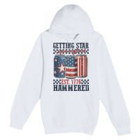 Funny Beer Getting Star Spangled Hammered 4th Of July Preppy Premium Pullover Hoodie