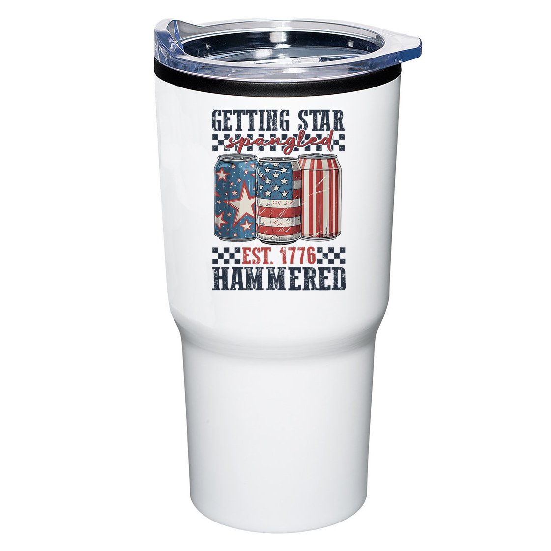 Funny Beer Getting Star Spangled Hammered 4th Of July Preppy Tumbler