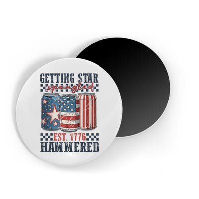 Funny Beer Getting Star Spangled Hammered 4th Of July Preppy Magnet
