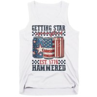 Funny Beer Getting Star Spangled Hammered 4th Of July Preppy Tank Top