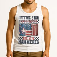 Funny Beer Getting Star Spangled Hammered 4th Of July Preppy Tank Top