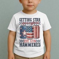 Funny Beer Getting Star Spangled Hammered 4th Of July Preppy Toddler T-Shirt
