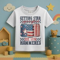 Funny Beer Getting Star Spangled Hammered 4th Of July Preppy Toddler T-Shirt
