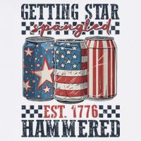 Funny Beer Getting Star Spangled Hammered 4th Of July Preppy Toddler T-Shirt