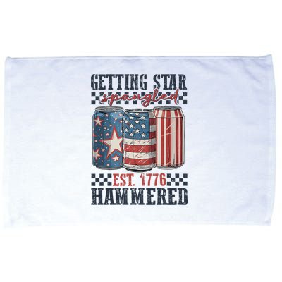 Funny Beer Getting Star Spangled Hammered 4th Of July Preppy Microfiber Hand Towel