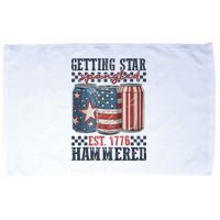 Funny Beer Getting Star Spangled Hammered 4th Of July Preppy Microfiber Hand Towel