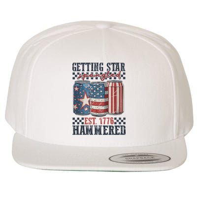 Funny Beer Getting Star Spangled Hammered 4th Of July Preppy Wool Snapback Cap