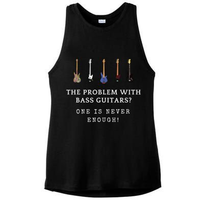 Funny Bass Guitar Ladies PosiCharge Tri-Blend Wicking Tank