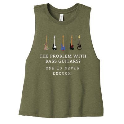 Funny Bass Guitar Women's Racerback Cropped Tank