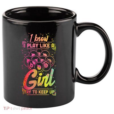 Funny Billiards Gift Team Play Like A Girl Gift Ideas For Fan 11oz C Handle Ceramic Mug