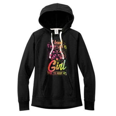 Funny Billiards Gift Team Play Like A Girl Gift Ideas For Fan Women's Fleece Hoodie