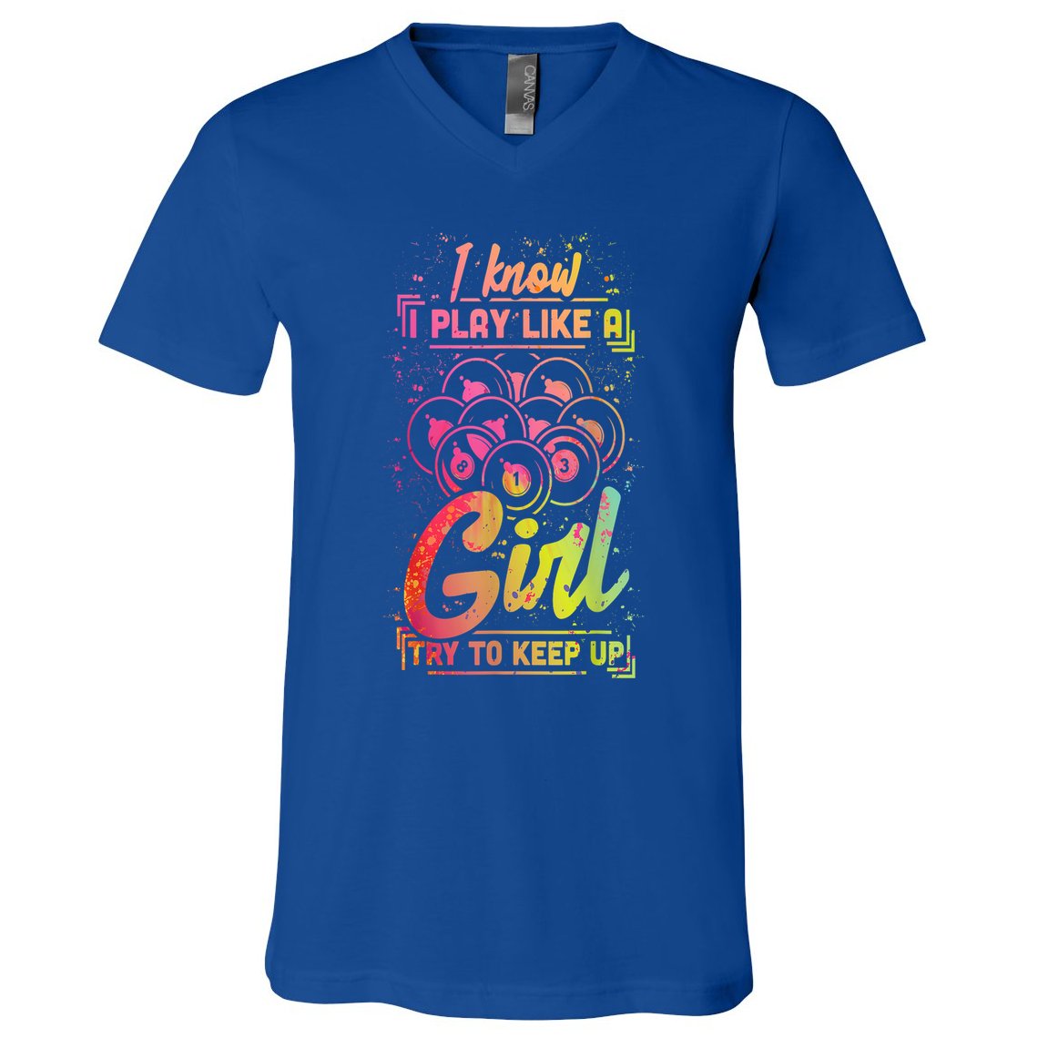 Funny Billiards Gift Team Play Like A Girl Gift Ideas For Fan V-Neck T-Shirt