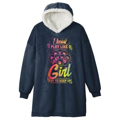 Funny Billiards Gift Team Play Like A Girl Gift Ideas For Fan Hooded Wearable Blanket